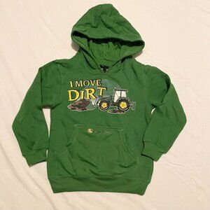 John Deere Fleece Graphic Pullover JD Green Boys Size 7 Sweater